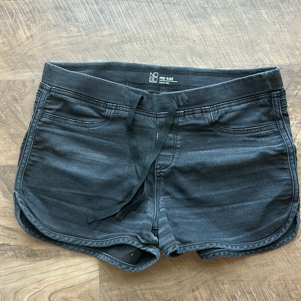 Grey denim shorts